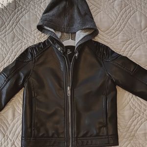 Boy's Hooded Biker Jacket